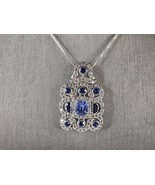 Womens Estate Sterling Silver Modernist Pendant &amp; Necklace 11.5g E1777 - €64,48 EUR