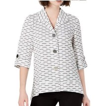 JM Collection Women Plus 0X Black White 3/4 Sleeve Three Button Jacket N... - $19.59