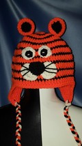 Bouncy Tiger Hat with Braided Tie Strings in Orange (Toddler). - £15.73 GBP