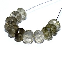 Shaded Smoky Quartz Faceted Rondelle Beads Natural Loose Gemstone Making Jewelry - £4.42 GBP