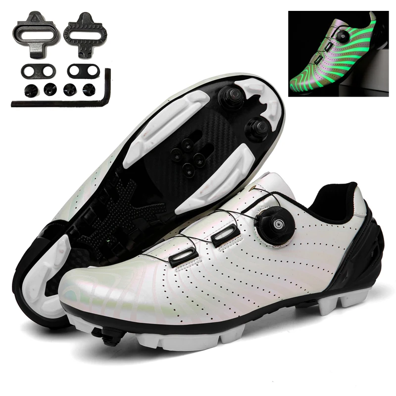 Ycling shoes mtb luminous road bike shoes self locking bicycle cleat shoes professional thumb200