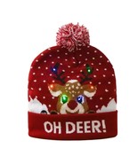 LED Christmas Hat Light Up Xmas Cap Unisex Winter  SweaterHat with Color... - £9.29 GBP