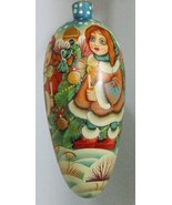 Exclusive Russian Christmas Ornament Hand Painted Tear Drop Shape by The... - $99.09 CAD