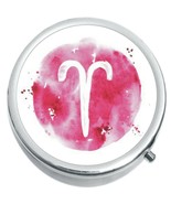 Watercolor Aries Medicine Vitamin Compact Pill Box - $16.01 CAD