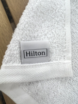 Lot of 12 Hilton Sobel Westex White Washcloths 100% Cotton 12” x 12” - $24.74