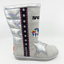 Skechers Glamslams Star Explorer Gray Kids Girls Size 4 NASA Space Tall Boots - $67.95