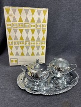 Vtg Irvinware MCM Chrome Plated Stainless Steel Sugar Creamer Set New Old Stock - $13.27