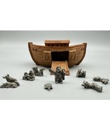 Vtg Hudson Pewter Noahs Ark 7 Miniature Animal Pieces Crown Crafts Neil ... - $581.98 MXN