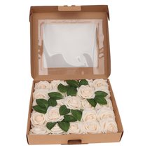 MEUMITY 25 PCS Artificial Rose Flower Heads, Real Looking Fake Roses for DIY Wed - $13.71