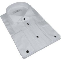 Mens CEREMONIA Tuxedo Formal Shirt 100% Cotton Turkey Slim Fit #stn 13 ATD White image 7