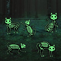 Outdoor Halloween Decorations Yard Signs - 5Pcs Glow In The Dark Skeleton Black  - £23.96 GBP