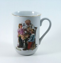 Norman Rockwell Cup Mug &quot;The Toymaker&quot; Porcelain With Gold Trim Vintage - £10.35 GBP