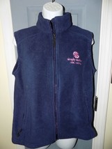 Simply Southern Collection Blue Fleece Zip Up Vest Size L Women&#39;s Euc - £20.04 GBP