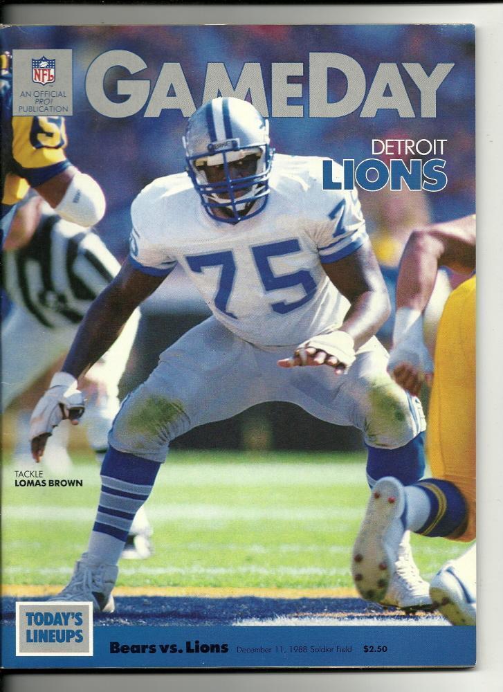 1988 NFL Gameday Program Lions @ Bears December 11th - $31.01