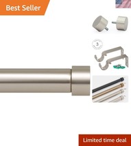 Durable Satin Nickel 1-Inch Curtain Rod Set - Wall Mounted, 48-86&quot; Adjus... - $42.00