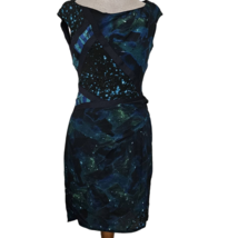 Black and Blue Bodycon Cocktail Dress Size Small  - £27.86 GBP