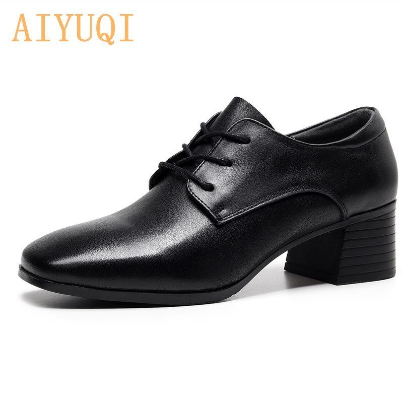 Primary image for AIYUQI Women's Shoes Natural Leather 2021 New Square Toe British Style Women's S