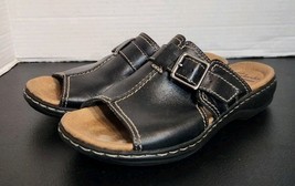 Clarks Shoes Womens Size 6 Black Leisa Gianna Collection Leather Wedge S... - $17.82