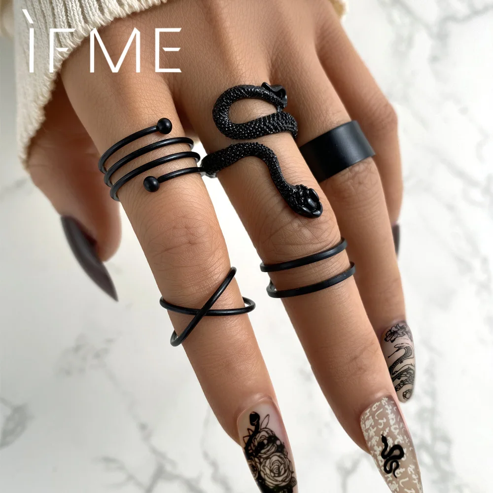 Vintage Gothic Metal Rings Set for Women Girls Geometric Retro Multi Knuckle Joi - £13.68 GBP