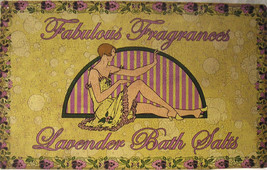Rustic/Vintage Fabulous Fragrance Lavender Bath Salts Bathroom Tin Metal... - $14.95