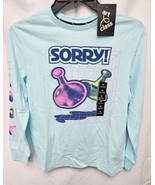 Girls 10/12 Sorry Board Game Long Sleeve Aqua Shirt Art Class - £7.66 GBP