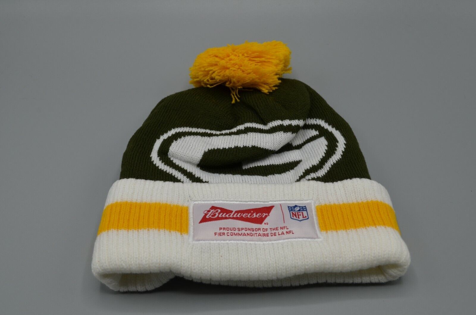 Primary image for Budweiser NFL Beanie Toque Hat w Pom Pom NEW OS You Pick Raiders Vikings Packers