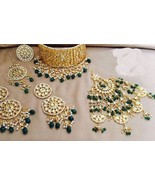 Choker Necklace Bollywood Set Jewelry Gold Tone Kundan Indian Pearl Cz J... - £97.14 GBP