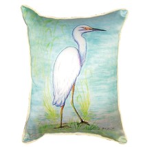 Pair of Betsy Drake Snowy Egret Large Pillows - £70.08 GBP