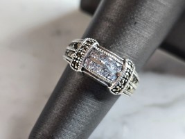 Womens Vintage Estate Sterling Silver CZ Ring 4.7g E7317 - $34.65