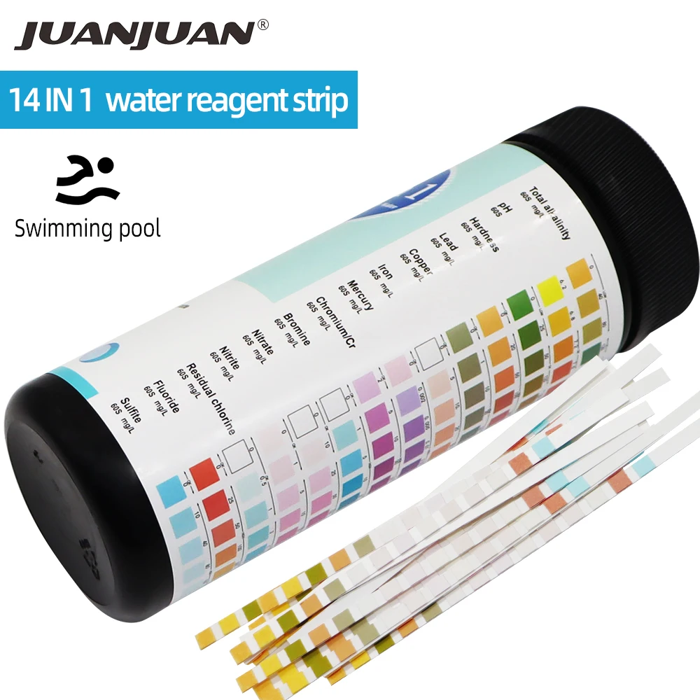 50 pcs 14 In 1 Ph Test Strips For Water Quality yzing Testing Residual Chlorine  - £164.87 GBP