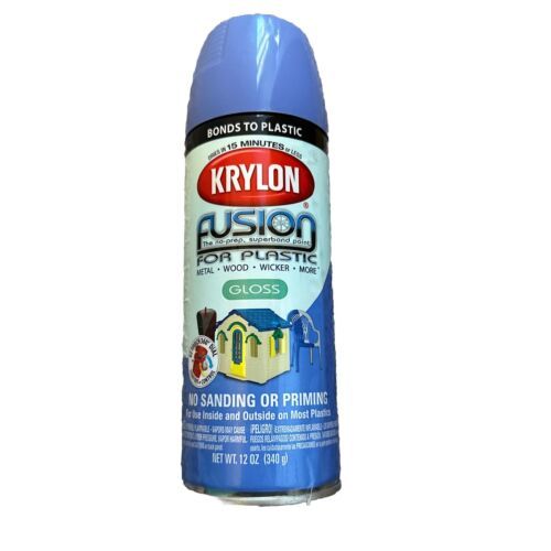 Krylon Fusion for Plastic Spray Paint 2333 Blue Hyacinth Gloss, 12 oz