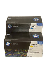 Genuine HP 648A CYAN CE261A Yellow CE262A Toners  Lot Of 2 Sealed Free Shipping - $233.75