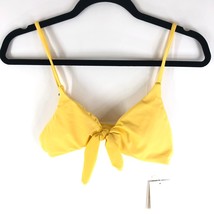 Andie Swim Tie Front Bikini Top Removable Cups Sun Yellow M - $28.91