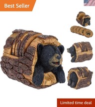 Charming Black Bear Round Coaster Set - Perfect for Rustic Home &amp; Cabin Use - $43.50