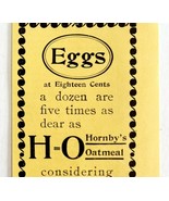 Hornby&#39;s Oatmeal 1894 Advertisement Victorian Eggs 18 Cents Per Dozen AD... - €17,09 EUR
