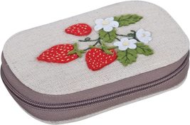 Hobby Gift Filled Zipped Travel Sewing Kit  Strawberry Greenhouse - £19.76 GBP