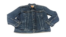 Levis Mens XL Dark Wash Denim Jean Trucker Jacket 100% Cotton - £38.71 GBP
