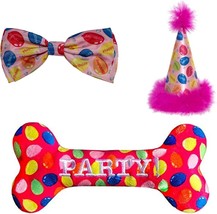 Dog Bundle | Pink Party Time Birthday Bundle | Large | Party Hat, Bow Tie, Power - $32.99