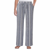 Briggs Ladies&#39; Size X-Large, Linen Blend Pull-on Pants, Dk. Blue Stripe - $16.99
