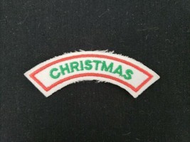 Boy Cub Girl Scouts 3.5&quot; Embroidered Christmas Tab Patch Green Red White - £7.98 GBP