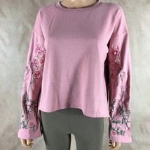 Women&#39;s Rose Embroidered Floral Bell Sleeve Pullover Sweater NWT Medium - £10.98 GBP