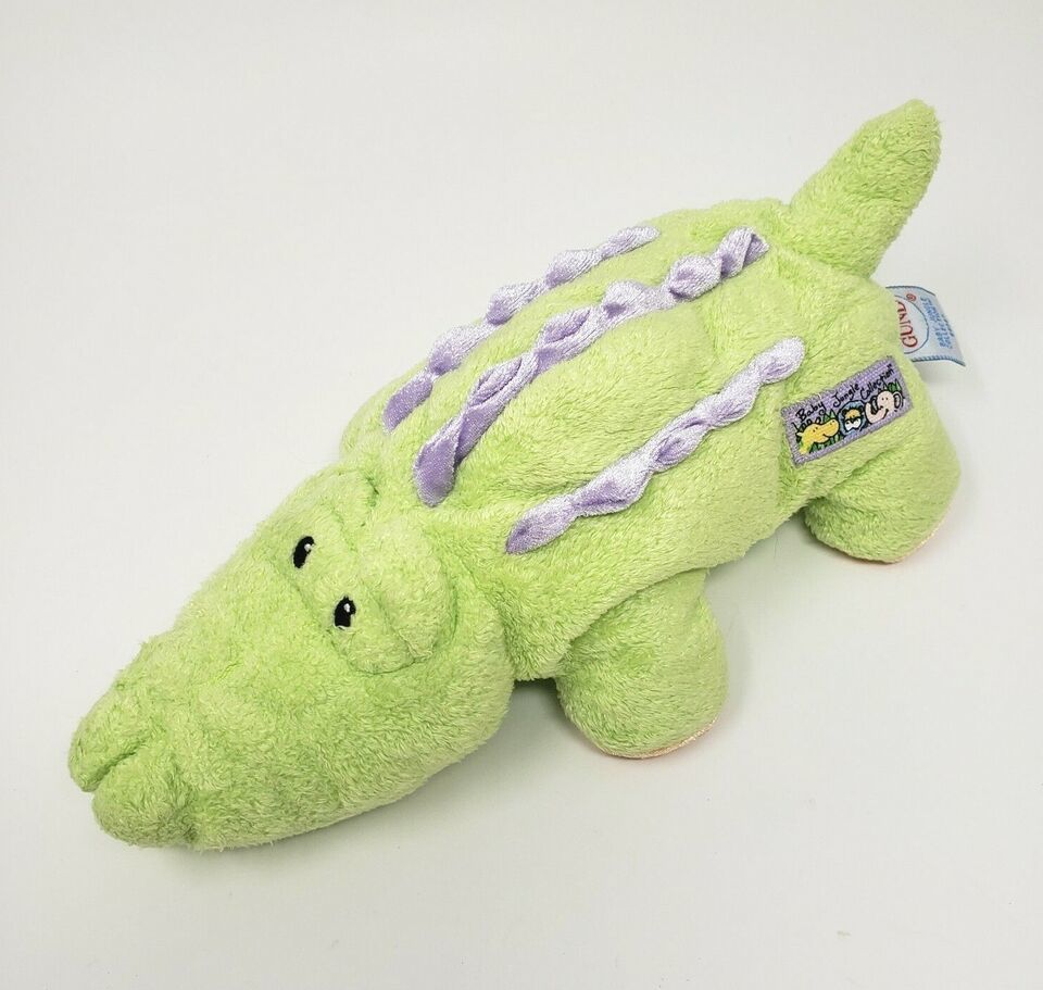 BABY GUND GREEN ALLIGATOR RATTLE JUNGLE COLLECTION STUFFED ANIMAL PLUSH