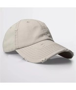 Putty Vintage Distressed 100% Cotton Solid Polo Denim Baseball Cap Hat Washed - $24.99