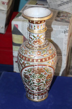 14&quot; Online Marble Flower Vase India Hand Painted Multi Design Gift Decor H5733 - £406.61 GBP