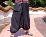Harem Black Mens / Womens Pants Hippie Aladdin Bohemian Boho Baggy Thai ... - $30.68