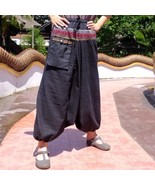 Harem Black Mens / Womens Pants Hippie Aladdin Bohemian Boho Baggy Thai ... - £24.13 GBP