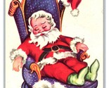 Sleeping Santa Claus In Purple Arm Chair DB Postcard R10 - £4.70 GBP