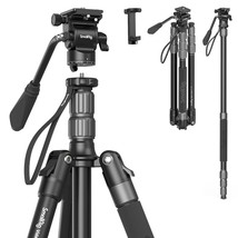 SmallRig 72" Video Tripod Monopod with Fluid Head, Aluminum Camera Tripod, 360 P - £126.69 GBP