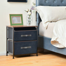 20 Inch Height Industrial Nightstand with 2 Pull-out Fabric Drawers - $71.82