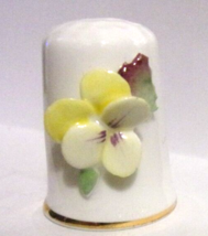 Pansy Flower-With Love Thimble-Heirloom Editions-1983 - £5.93 GBP
